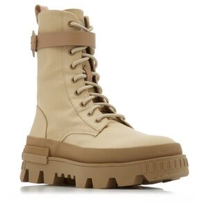 Moncler Tan Lace-Up Women's Boots
